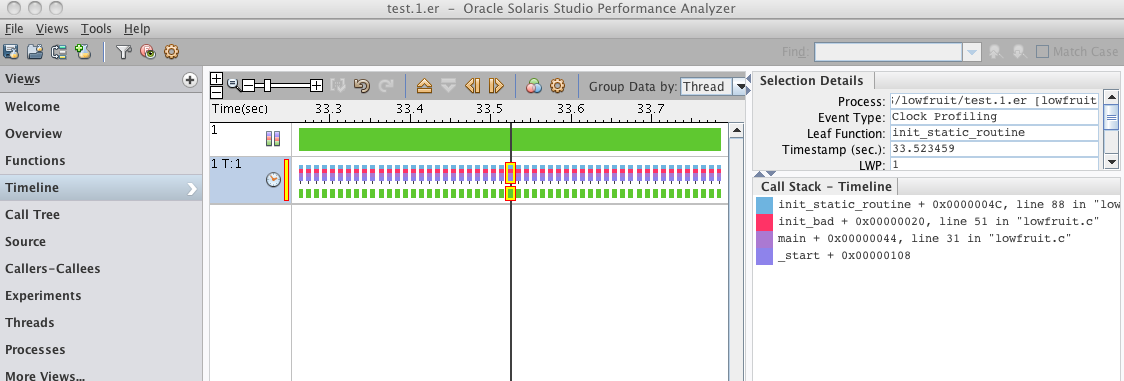 image:Timeline view zoomed in to see individual events