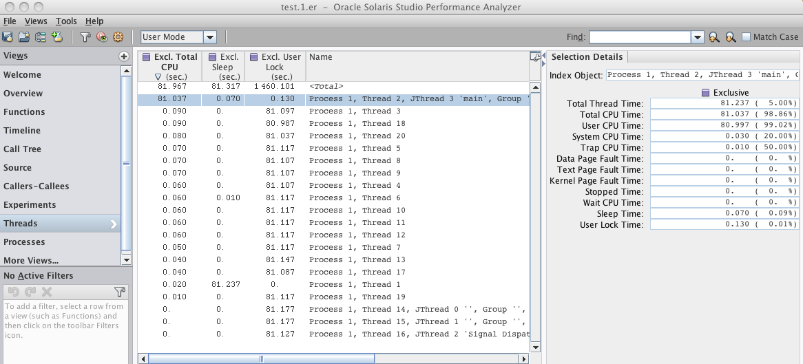 image:Threads view of Performance Analyzer
