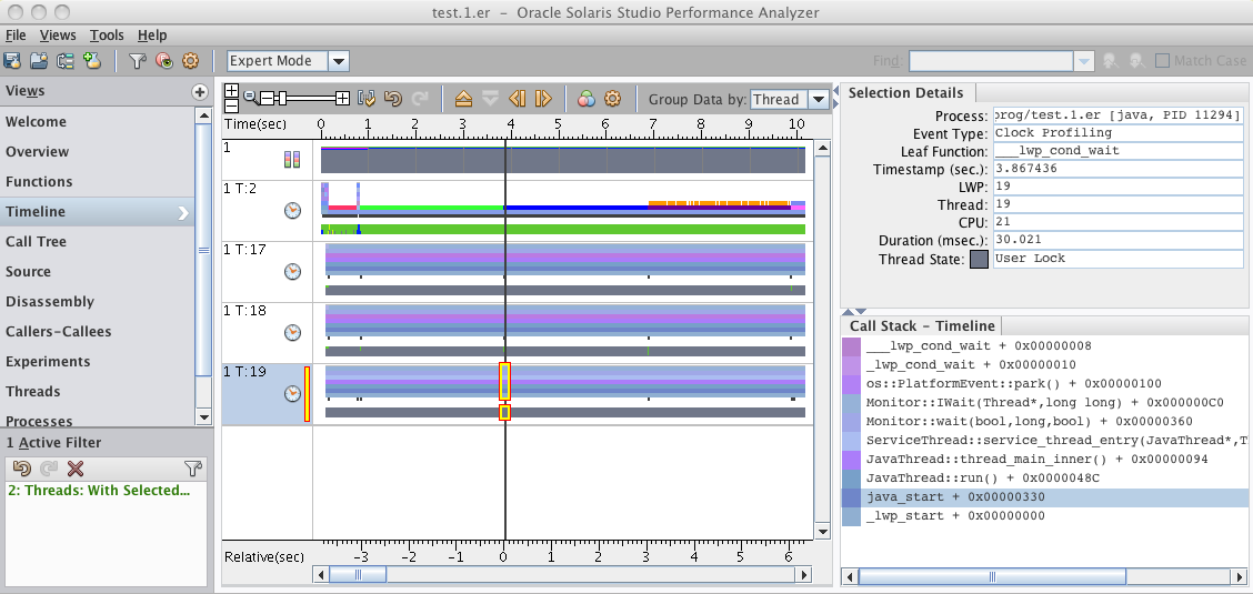 image:Filtered Timeline view to show events on specific threads