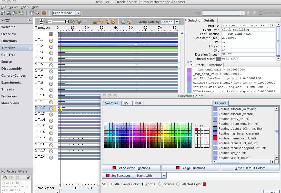 image:Function Colors dialog for changing colors in Timeline view