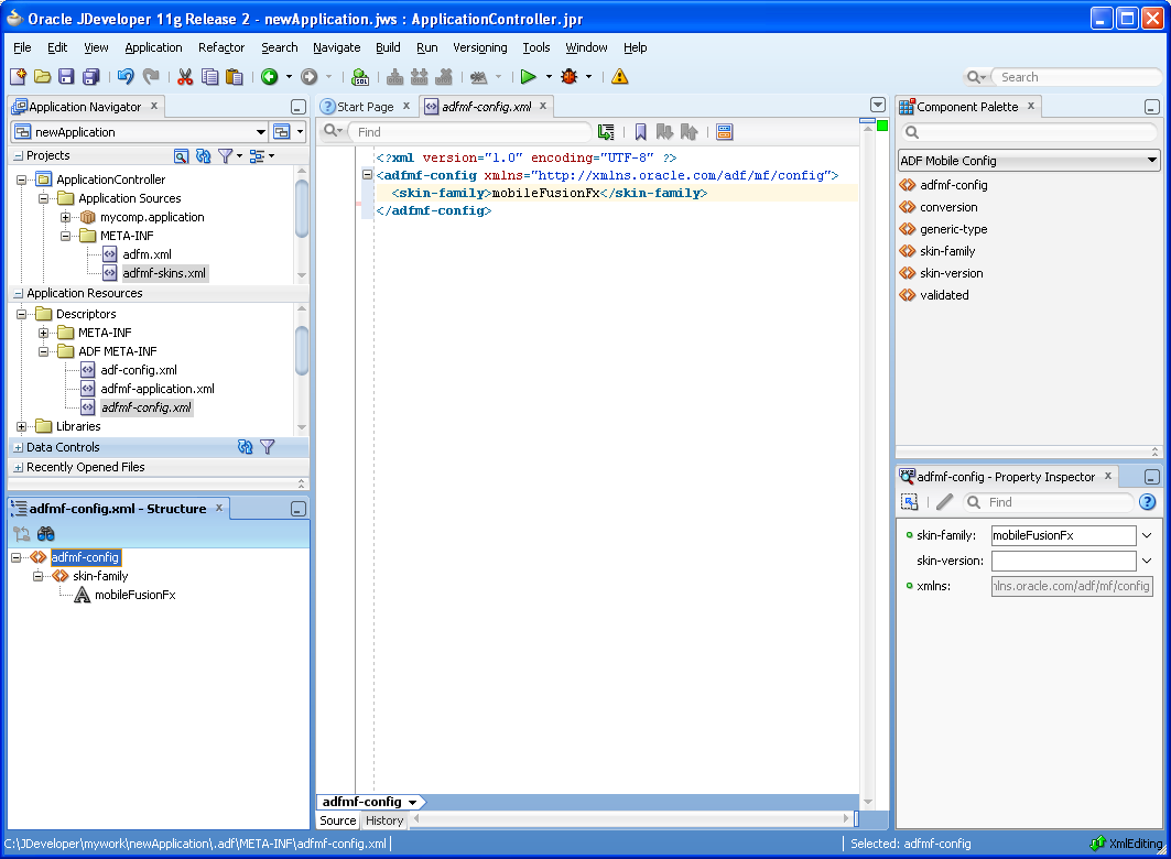 The adfmf_config.xml file.
