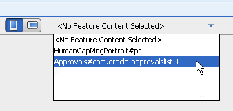 The Feature Content dropdown menu.