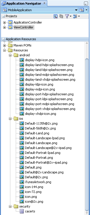 The application resources.