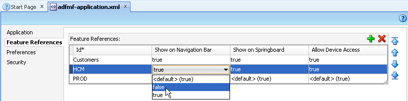 Preventing the application feature from displaying.
