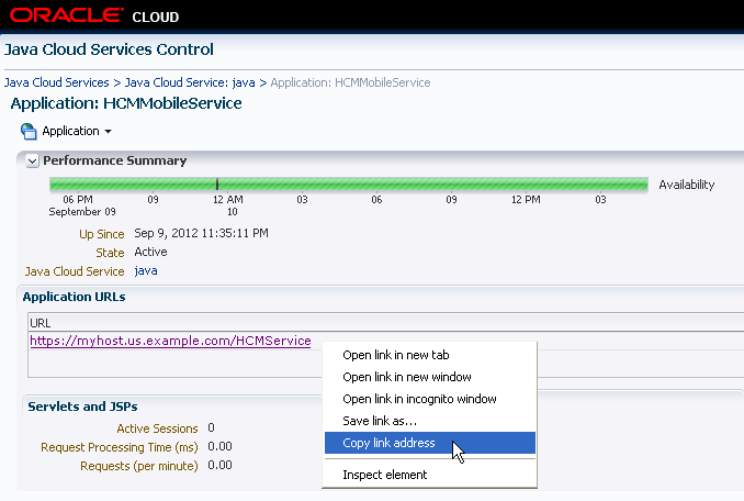 Copy the application context root.