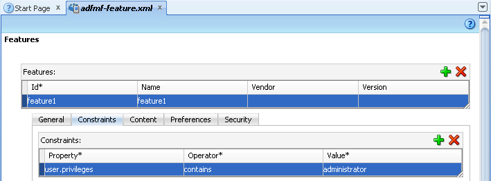 Constraining feature applications.