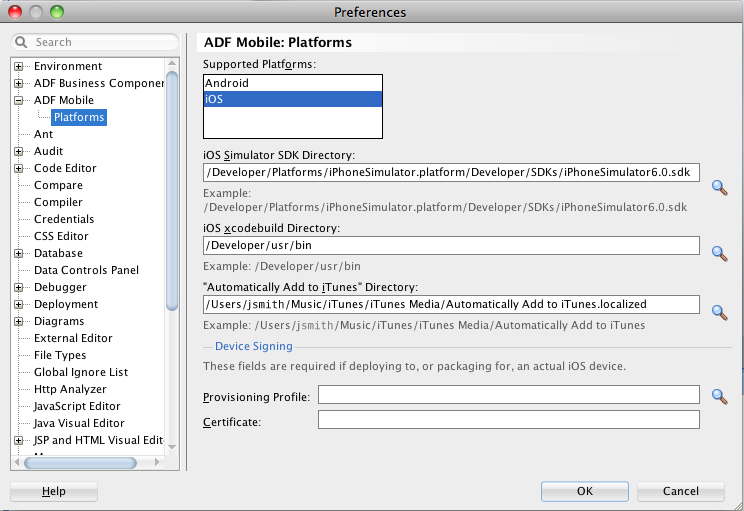 Enter the Media folder and XCode locations.
