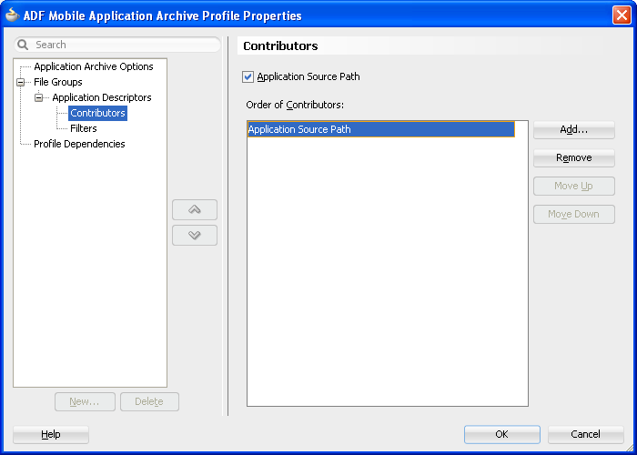 Choose the directories and files for the .maa file.