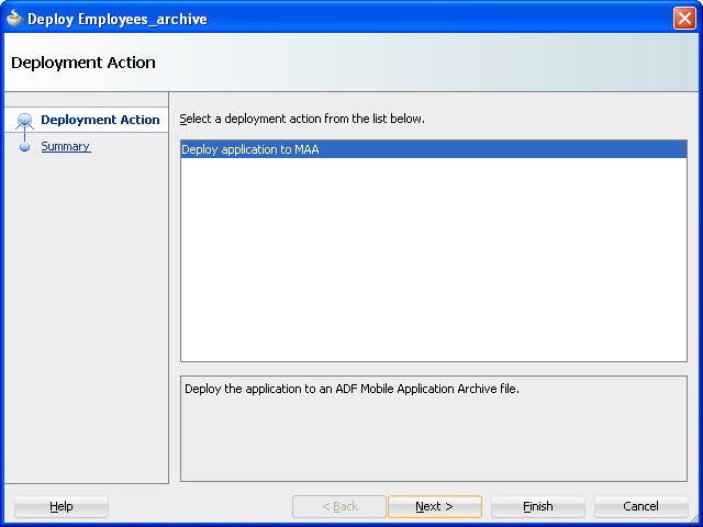 Deployment to an .maa file.