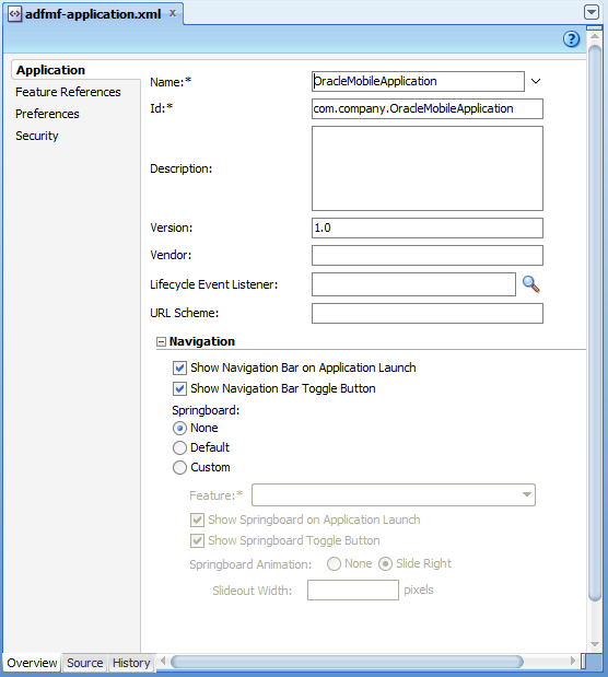 The overview editor.