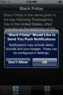 An alert message.