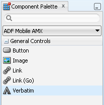 Verbatim in Component Palette