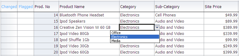 Table Component Column Displaying a List of Values