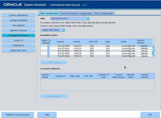 image:Graphic showing the RAID Configuration screen.