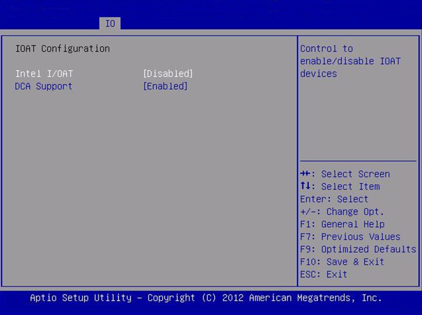 image:Screen capture showing the IOAT Configuration screen