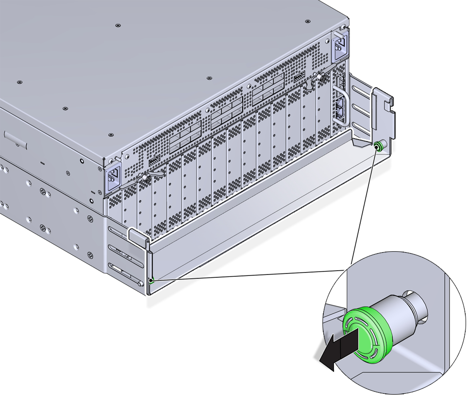 image:Figure shows the compression pins are released by pulling                                     toward each other.