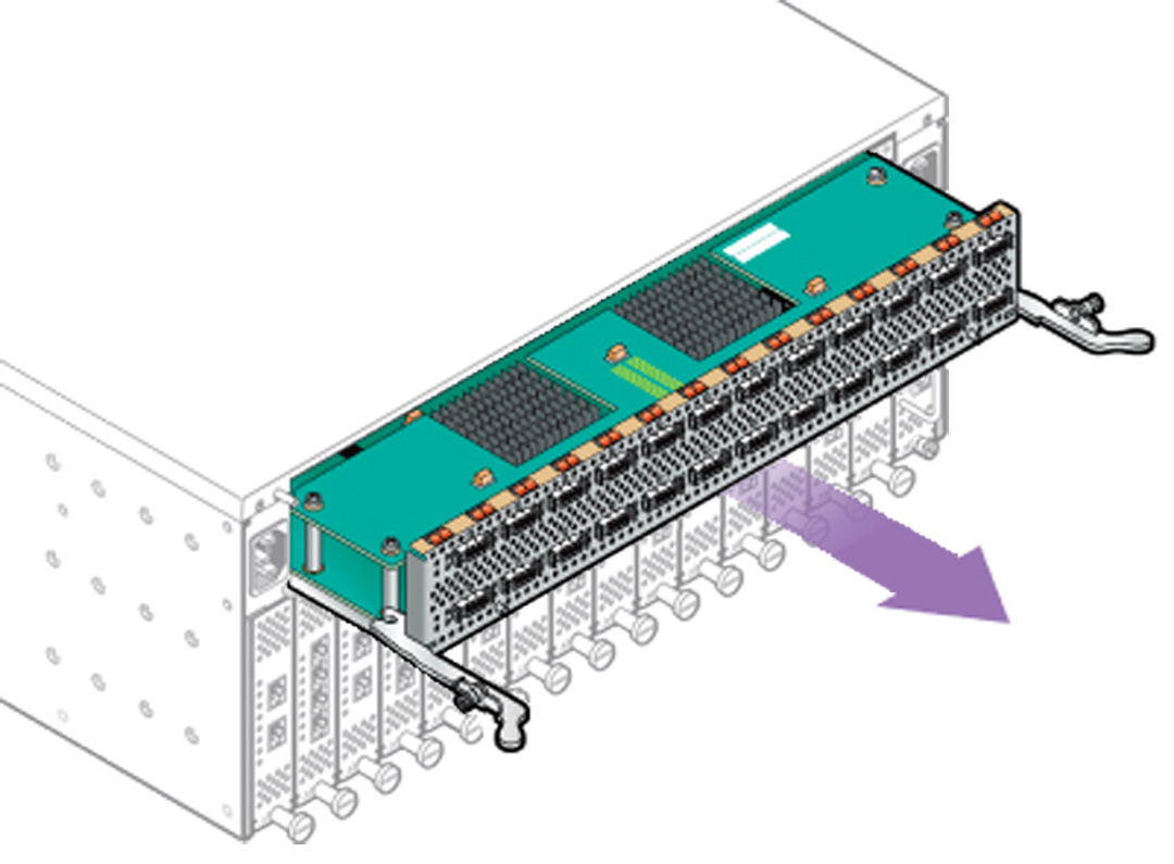image:Figure shows the board is removed by pulling it straight                                     out.