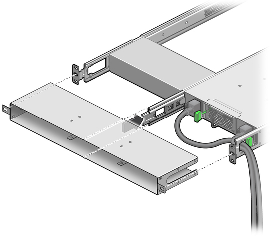 Figure shows positioning the air duct. image:Figure shows positioning the air duct.