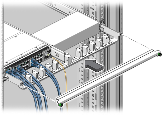 image:Figure shows installing the CMA cover.