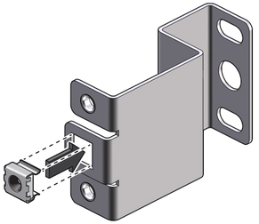 Figure shows inserting the cage nuts. image:Figure shows inserting the cage nuts.