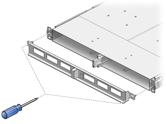 Figure shows removing the front support bracket. image:Figure shows removing the front support bracket.