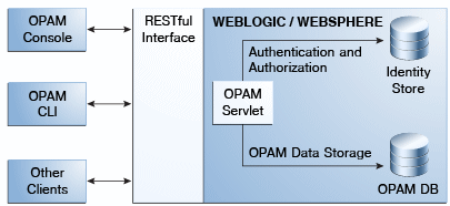 Diagram showing OPAM server architecture