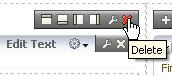 This figure shows the Delete icon on the toolbar.