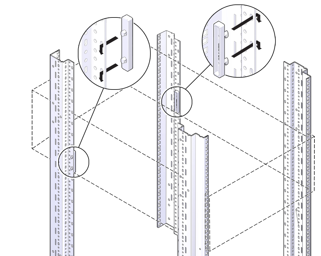 image:Picture of spacers going into back rack rails