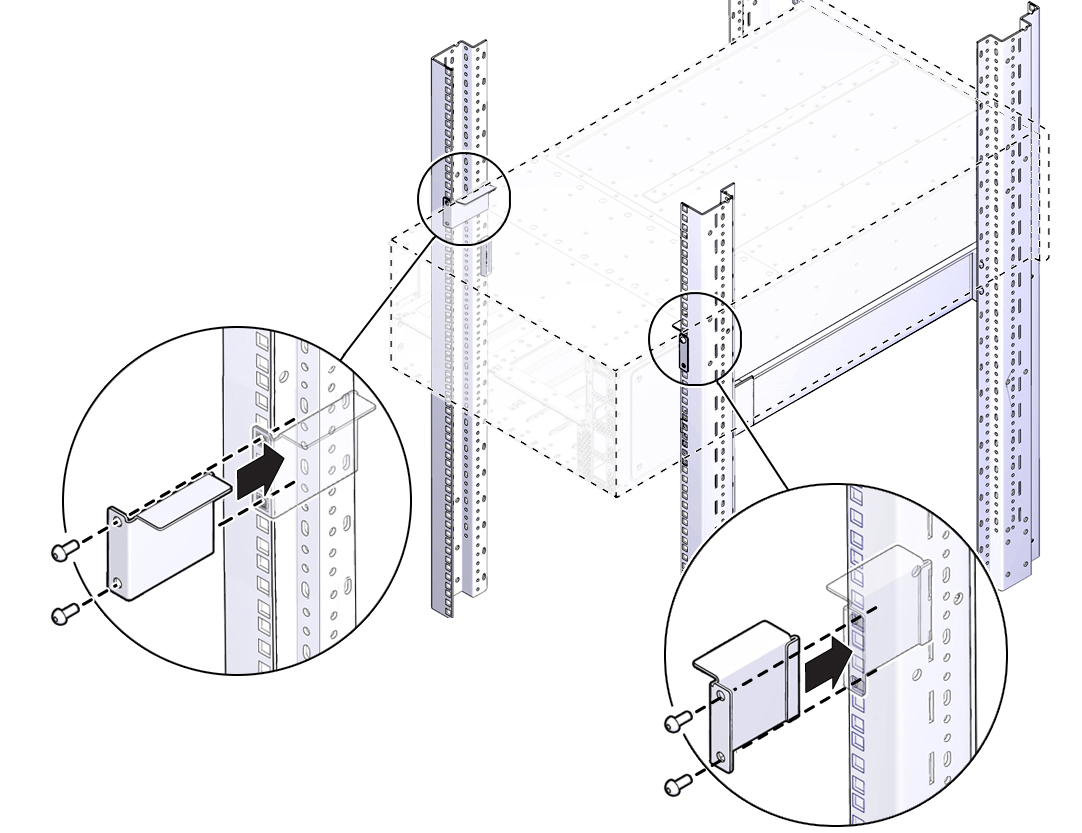 image:Picture of back mounting brackets and rack.