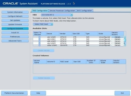 image:Graphic showing the RAID Configuration screen.