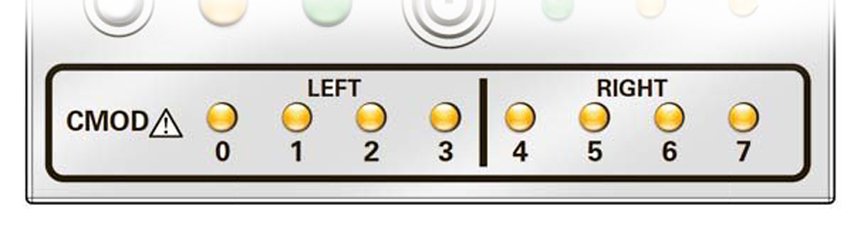 image:An illustration showing the CMOD fault indicators on the                             FIM.
