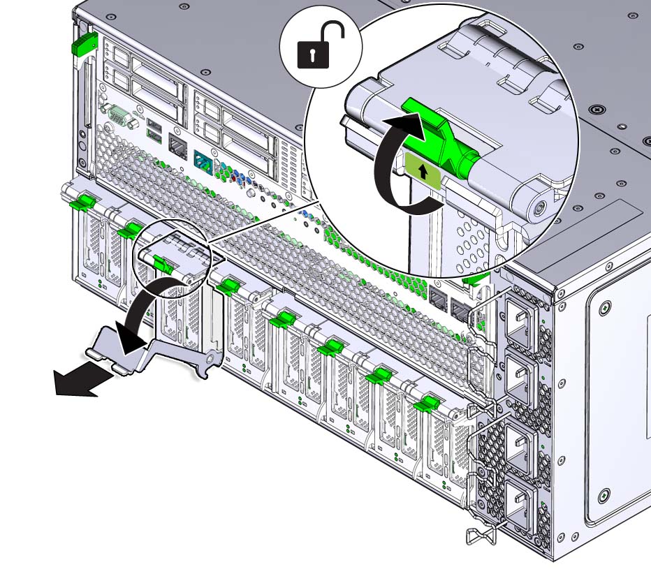 image:An illustration showing how to release the DPPC                                 lever.