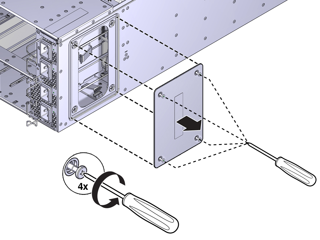 image:Picture of screws in access panel.
