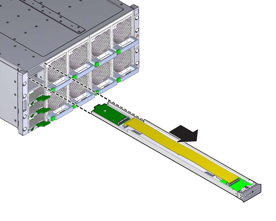 image:An illustration showing the removal of the FIM from the                                 server.