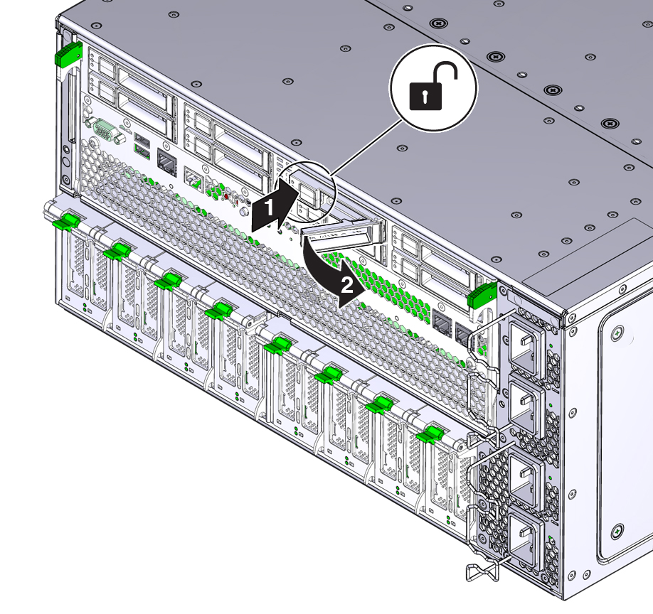 image:Picture of HDD lever being opened.