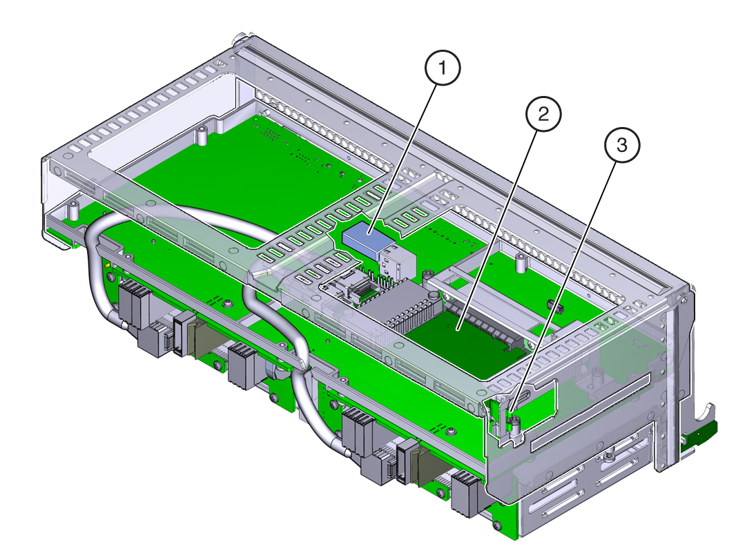 image:An illustration with call outs showing the components on                                     the underside of the SMOD.