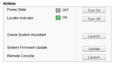 image:A screen capture showing the Actions section of the Summary                                     screen.