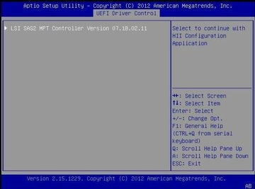 image:Graphic showing the BIOS UEFI Driver Control                                     screen.