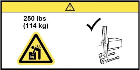 image:Graphic of warning to avoid lifting the                                         server