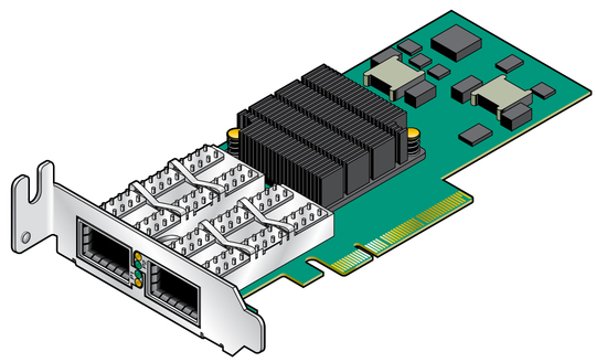 Figure shows the PCIe adapter. image:Figure shows the PCIe adapter.