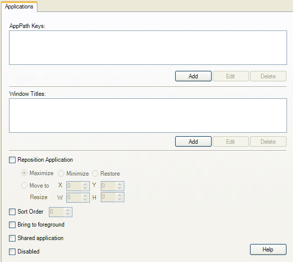 Kiosk Manager Special Actions List window