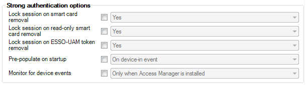 Kiosk Manager Strong Authenticator setttings