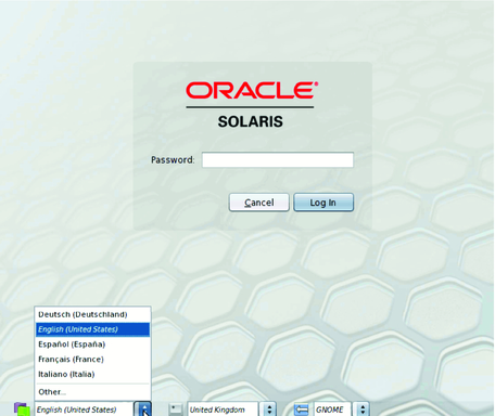 image:Image shows the Locale Selection in GNOME Display Manager