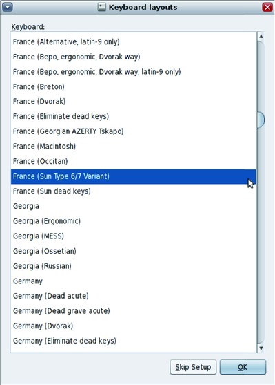 image:Image shows Keyboard Layout Selection