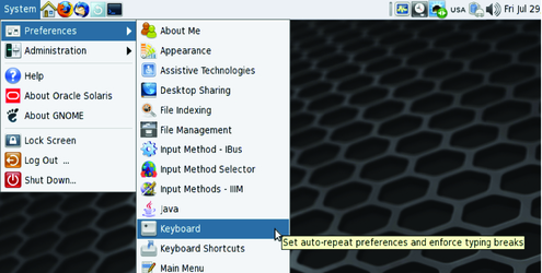 image:Graphic shows the GNOME keyboard preferences launcher