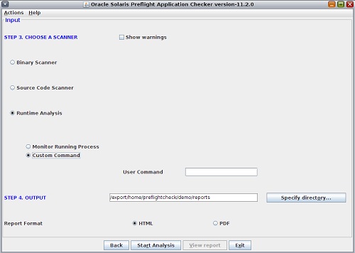image:Image shows the window where you can provide a custom command.