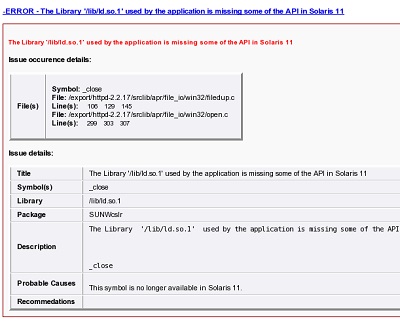 image:Image shows a sample issue description in the source code scanner.