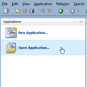 new application in navigator