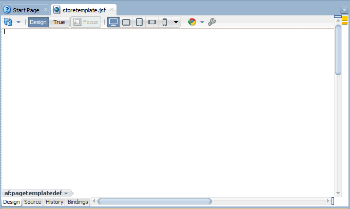 simiple template in design view