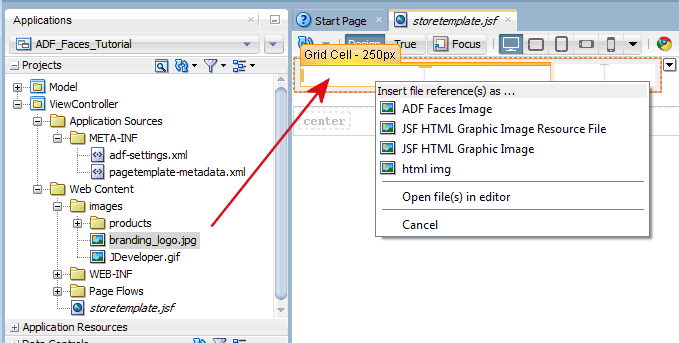 adding an image to the page